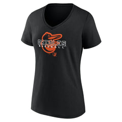Baltimore Orioles Women's Stellar V-Neck T-Shirt - Black