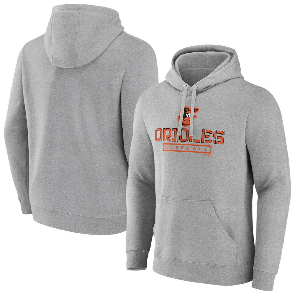 Baltimore Orioles Evanston Stencil Pullover Hoodie - Gray