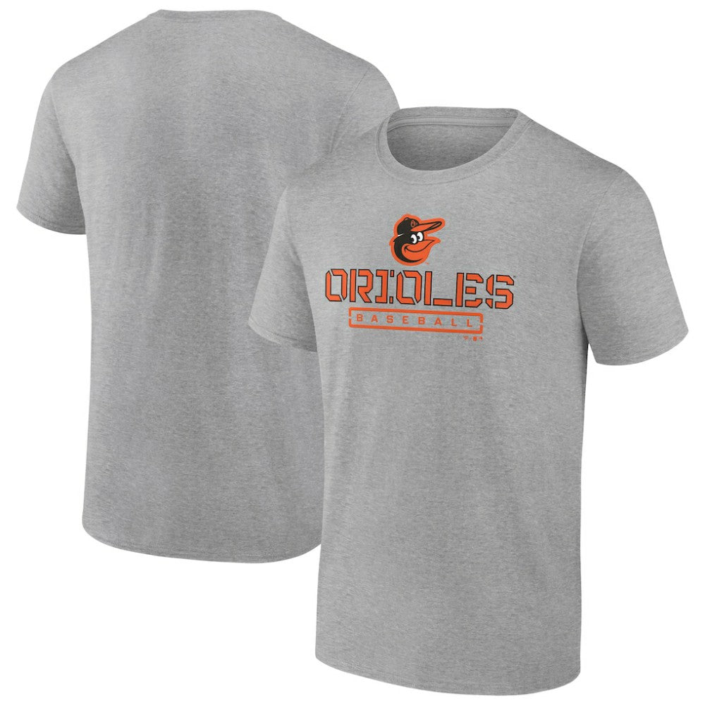 Baltimore Orioles Evanston Stencil T-Shirt - Heather Gray