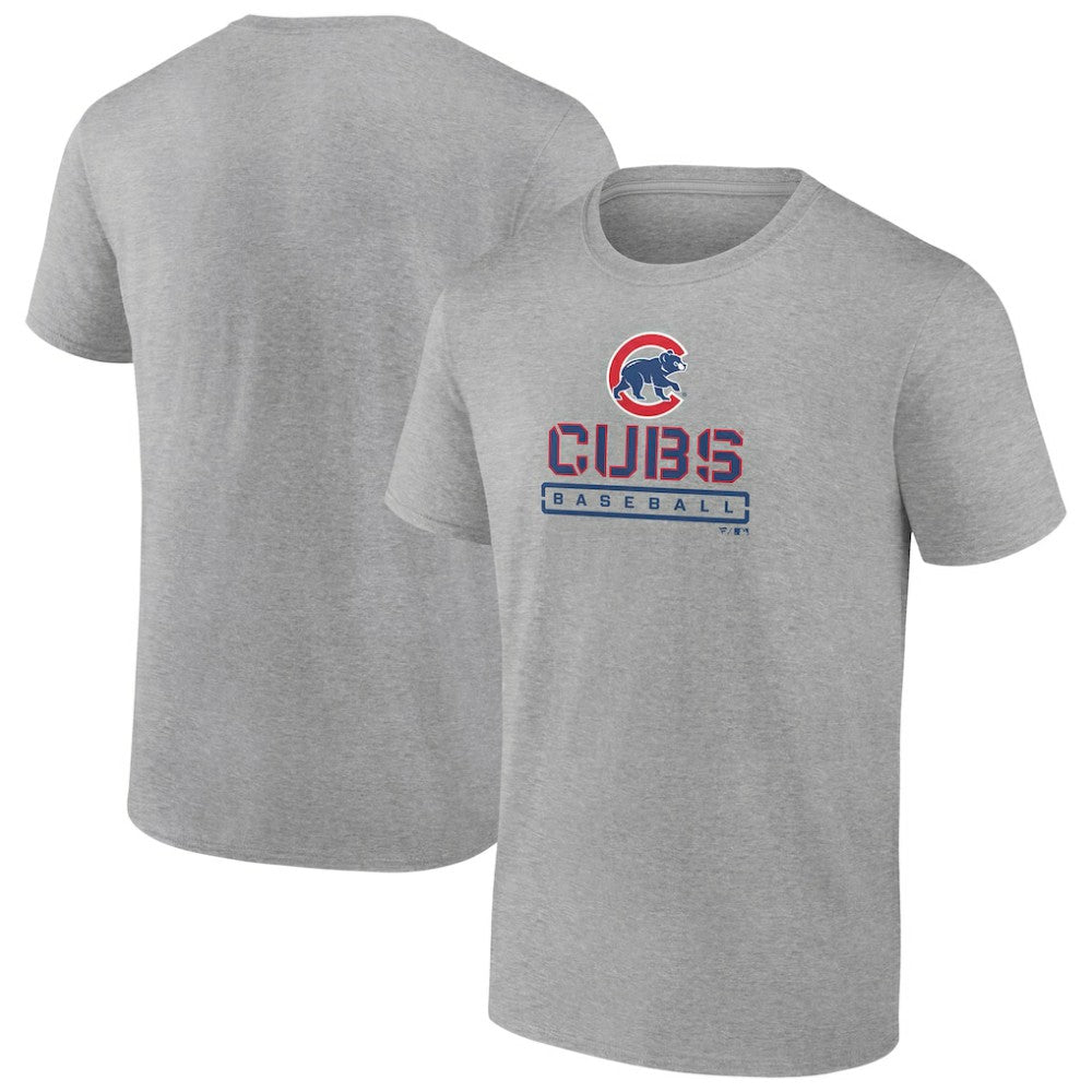 Chicago Cubs Evanston Stencil T-Shirt - Heather Gray