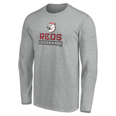 Cincinnati Reds Evanston Stencil Long Sleeve T-Shirt - Gray