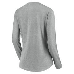 Cincinnati Reds Women's Evanston Stencil Long Sleeve V-Neck T-Shirt - Gray