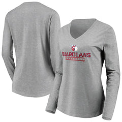 Cleveland Guardians Women's Evanston Stencil Long Sleeve V-Neck T-Shirt - Gray