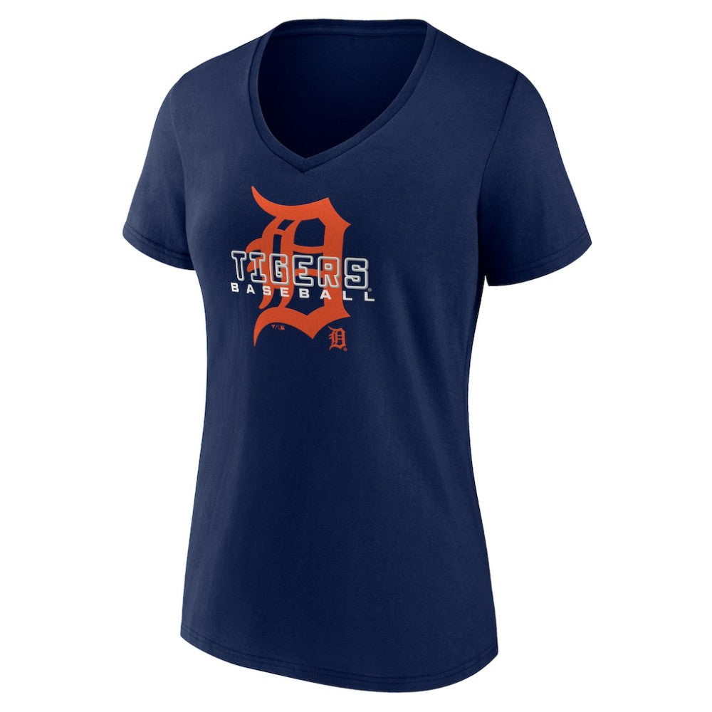 Detroit Tigers Women's Stellar V-Neck T-Shirt - Navy