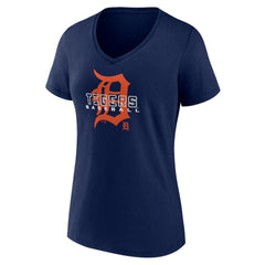 Detroit Tigers Women's Stellar V-Neck T-Shirt - Navy