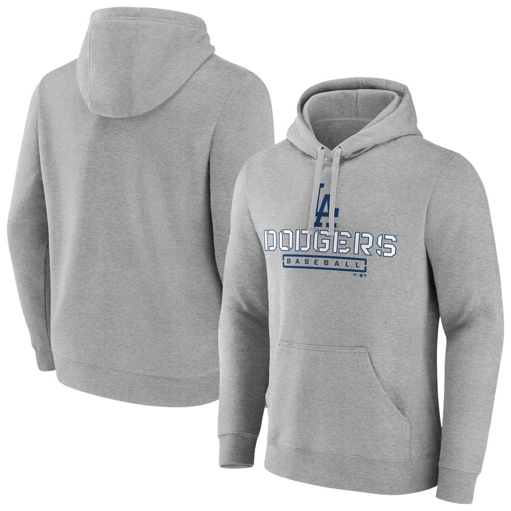 Los Angeles Dodgers Evanston Stencil Pullover Hoodie - Gray