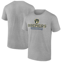 Milwaukee Brewers Evanston Stencil T-Shirt - Heather Gray