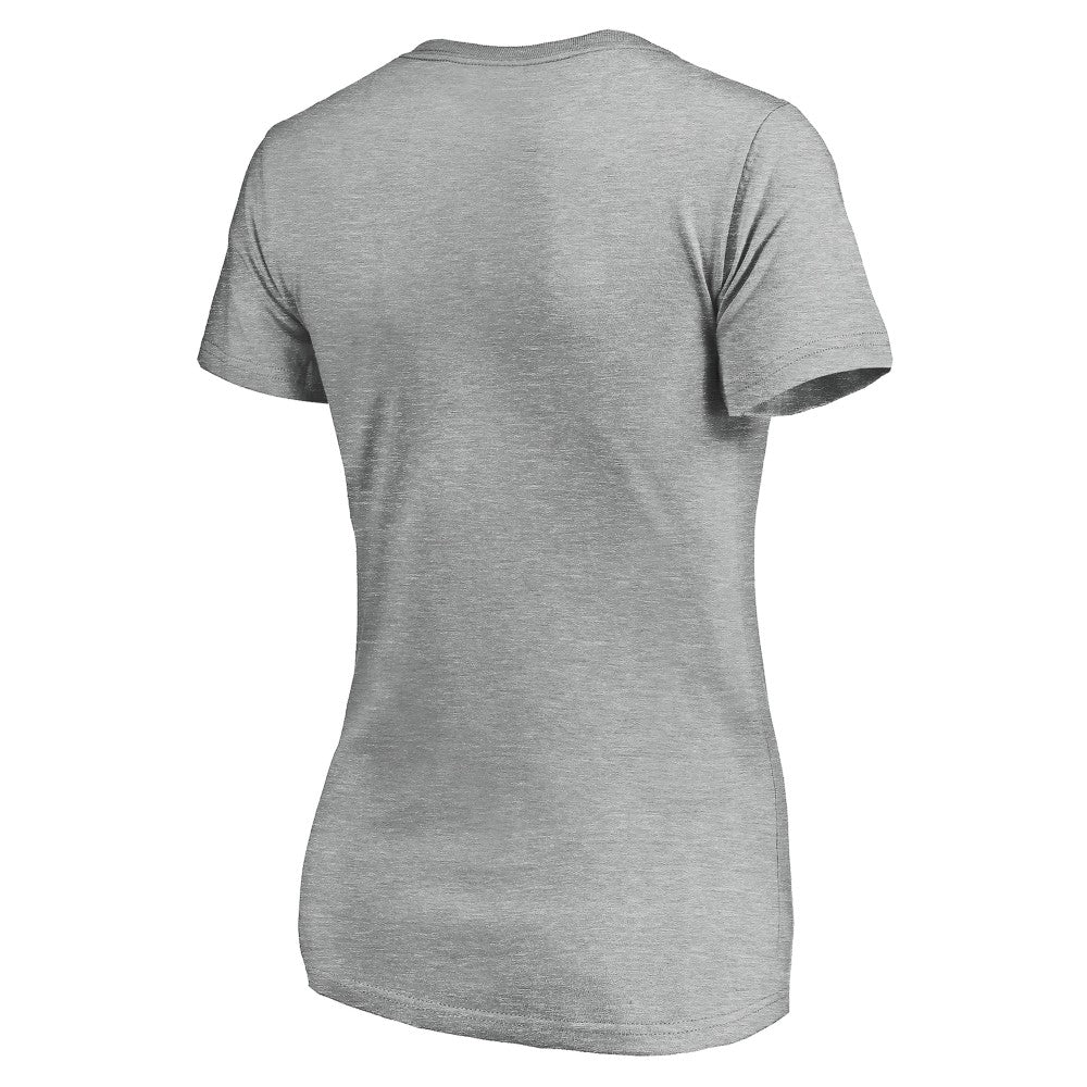 Milwaukee Brewers Women's Evanston Stencil V-Neck T-Shirt - Gray