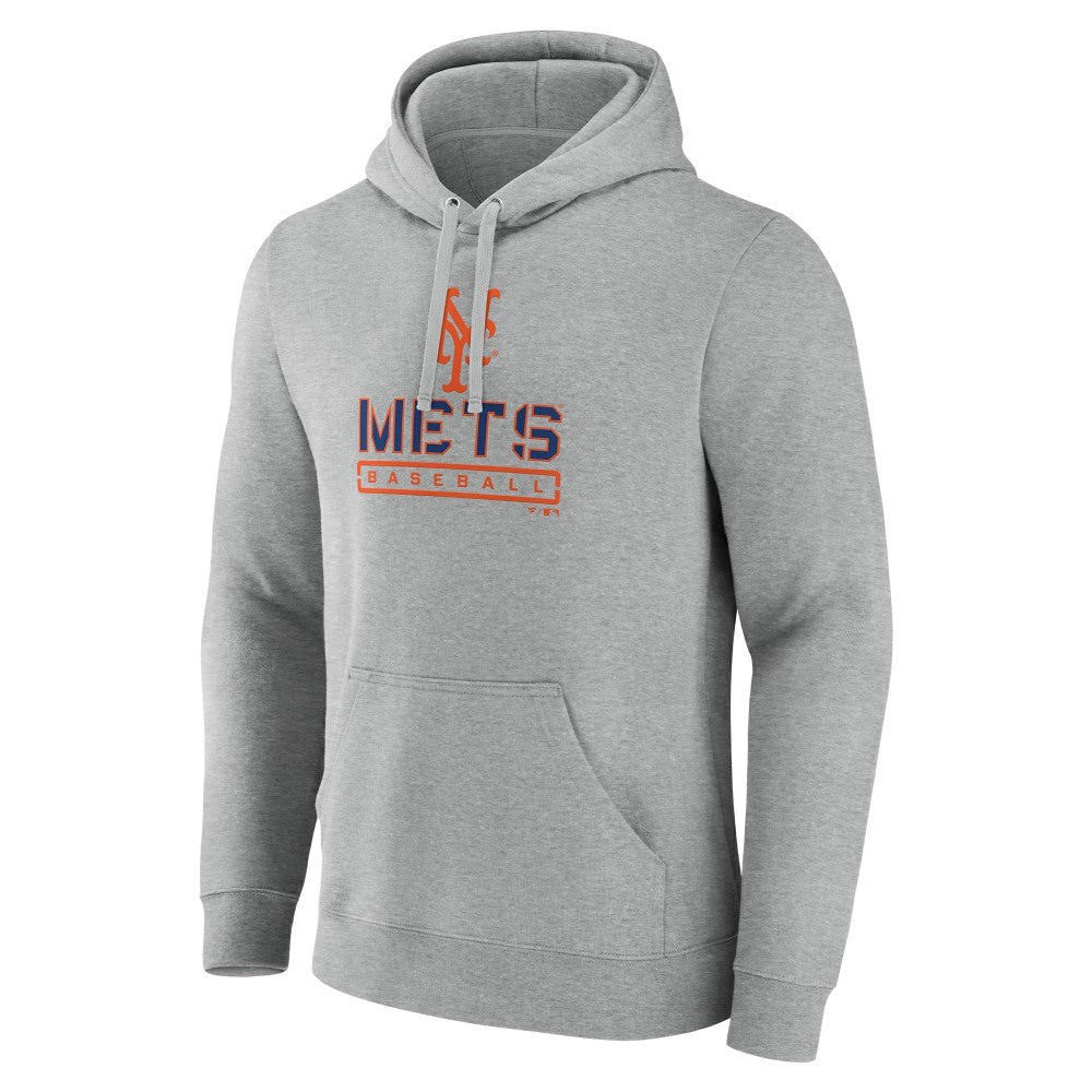 New York Mets Evanston Stencil Pullover Hoodie - Gray