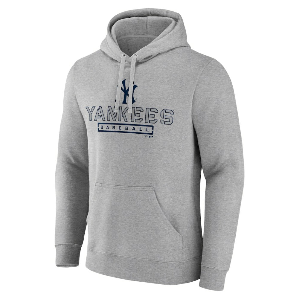 New York Yankees Evanston Stencil Pullover Hoodie - Gray
