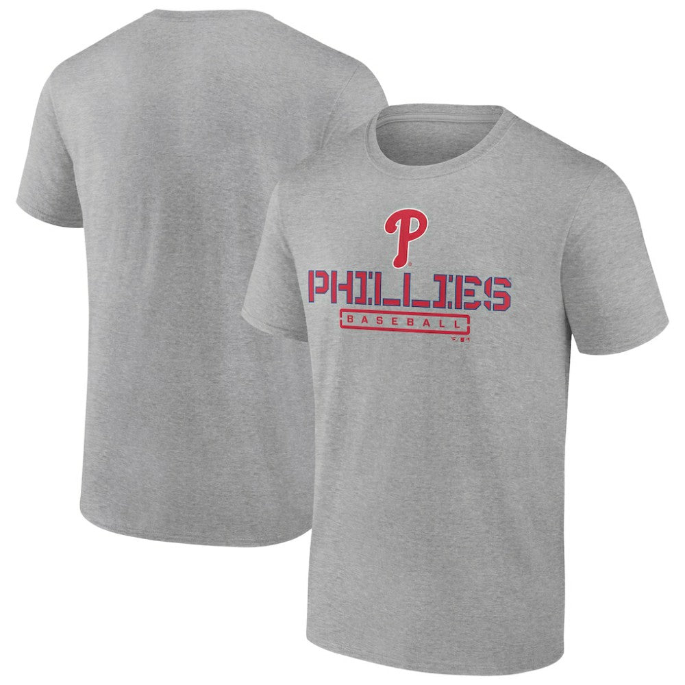 Philadelphia Phillies Evanston Stencil T-Shirt - Heather Gray