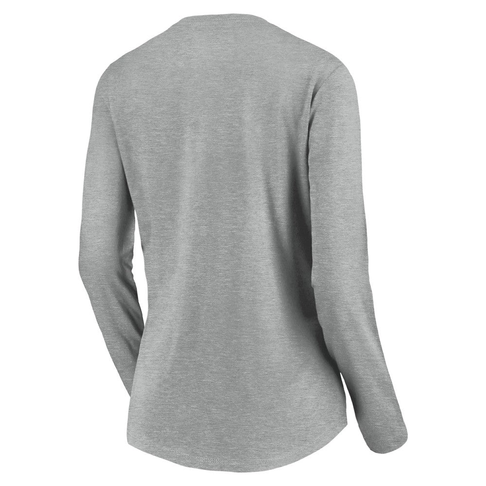 St. Louis Cardinals Women's Evanston Stencil Long Sleeve V-Neck T-Shirt - Gray