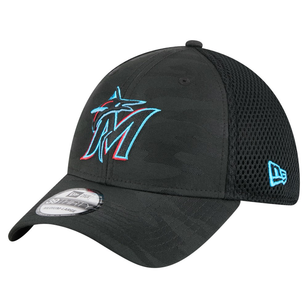 Miami Marlins Subtle Camo 39THIRTY Flex Hat - Black | New Era