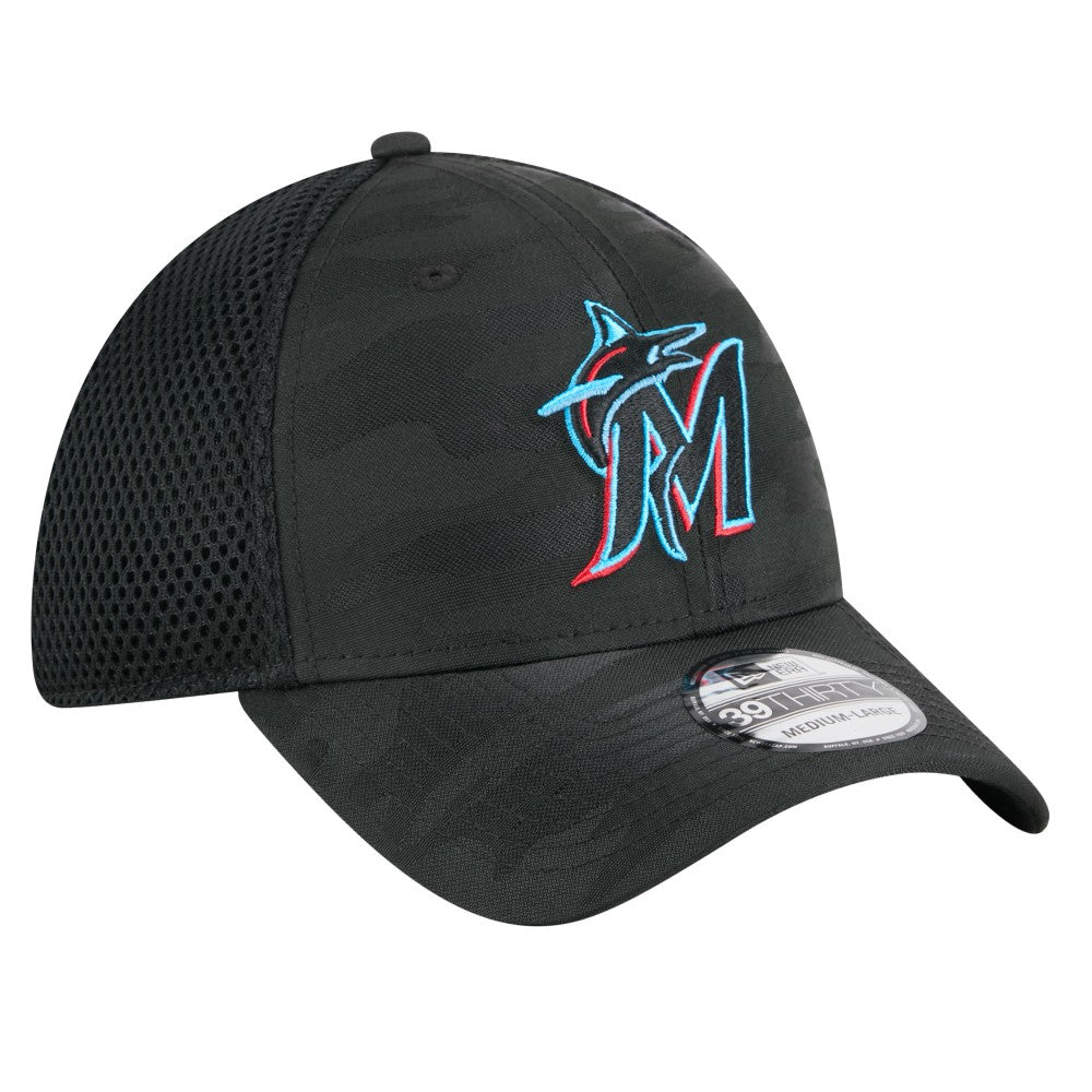 Miami Marlins Subtle Camo 39THIRTY Flex Hat - Black | New Era