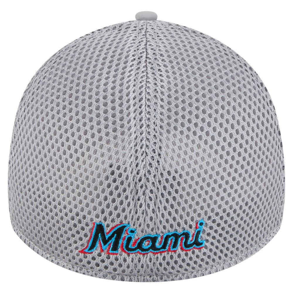 Miami Marlins Linear 39THIRTY Flex Hat - Gray | New Era