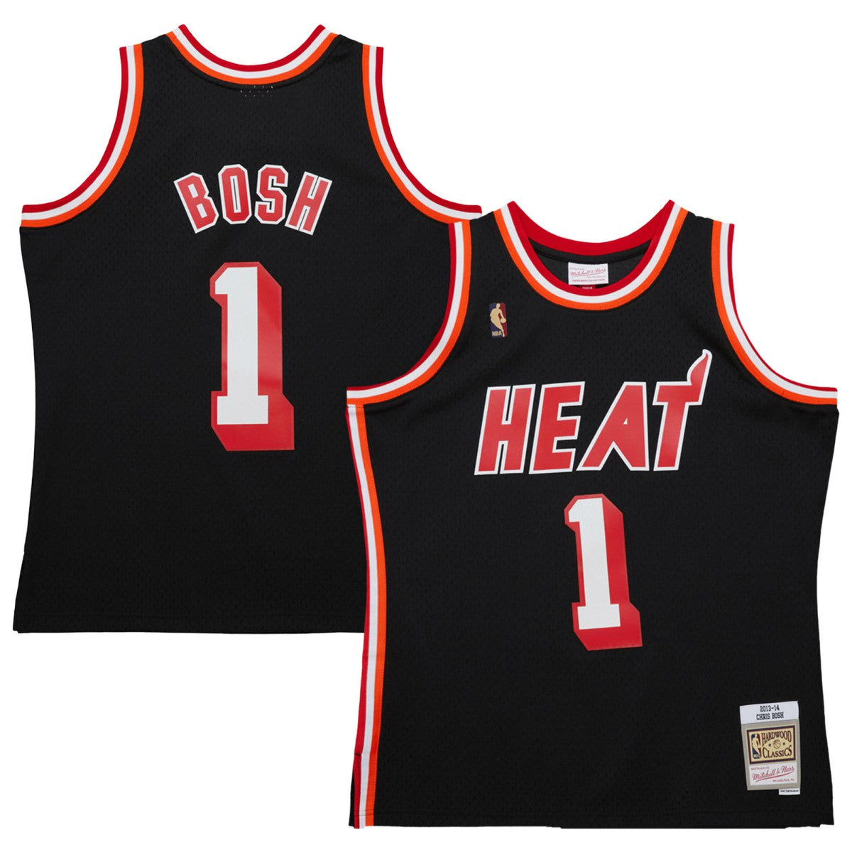 Chris Bosh Miami Heat 2013/14 Hardwood Classics Swingman Jersey - Black | Mitchell & Ness cheap