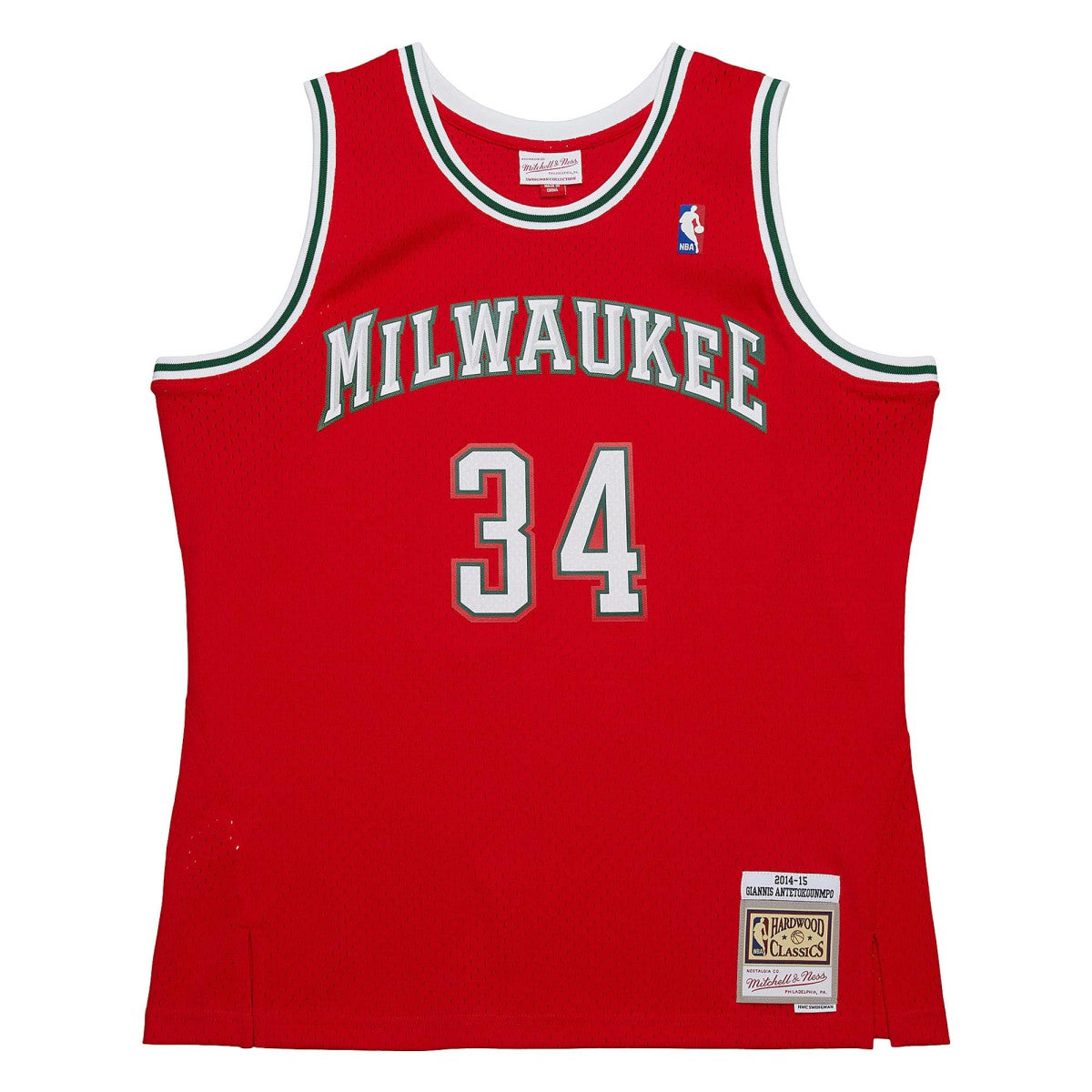 Giannis Antetokounmpo Milwaukee Bucks 2014/15 Hardwood Classics Swingman Jersey - Red | Mitchell & Ness for sale