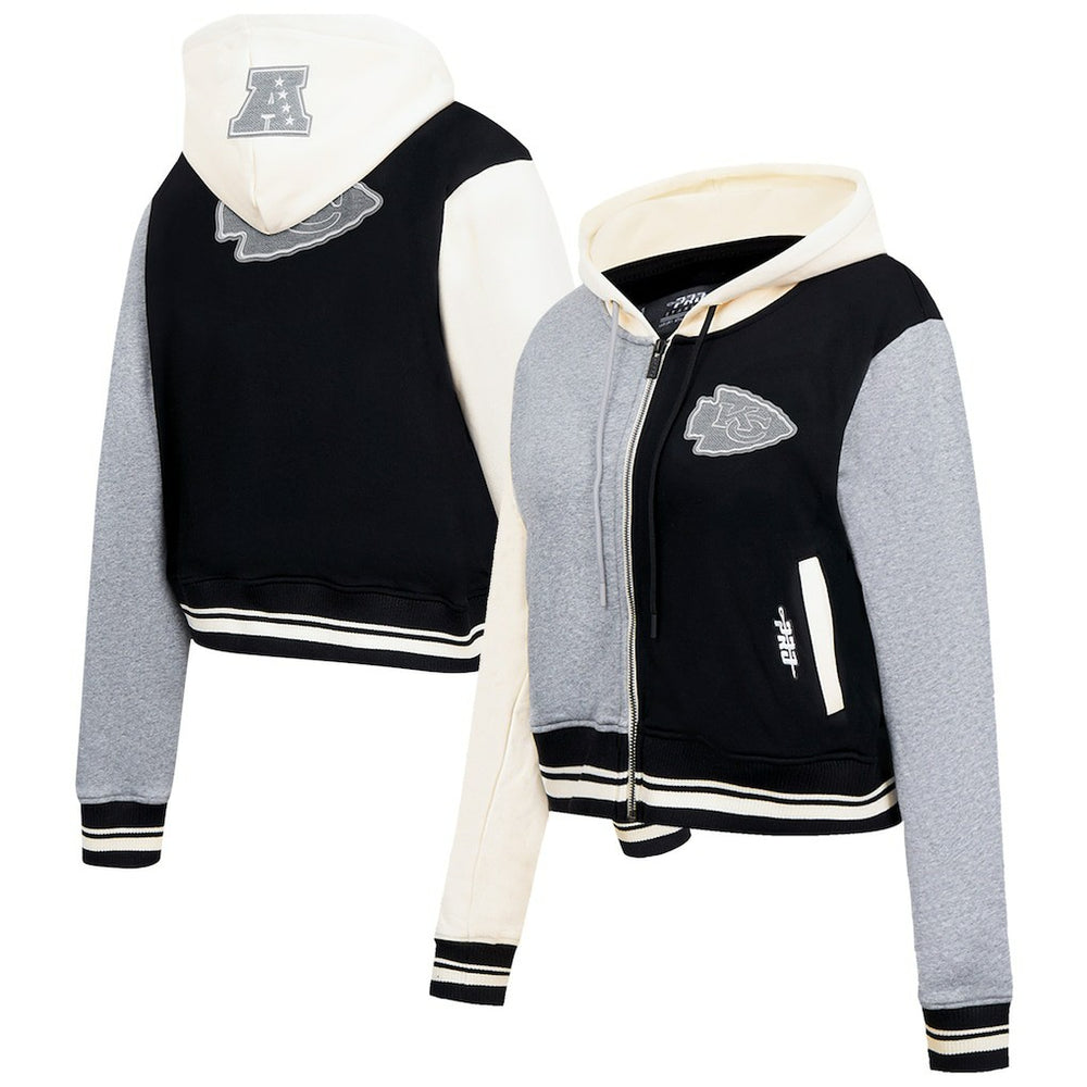 Kansas City Chiefs Pro Standard Women's Reverse French Terry Colorblock Full-Zip Hoodie - Gray discount
