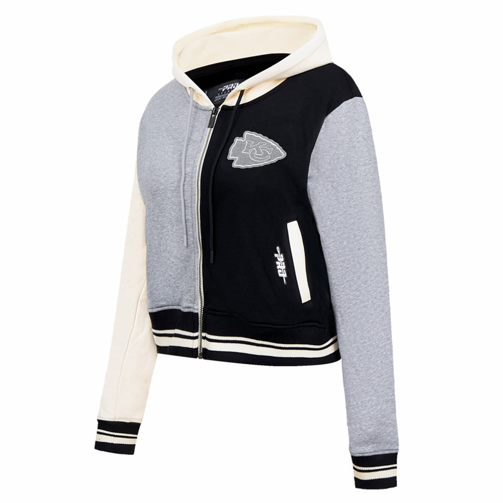 Kansas City Chiefs Pro Standard Women's Reverse French Terry Colorblock Full-Zip Hoodie - Gray discount