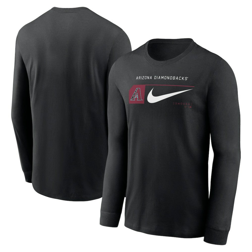 Arizona Diamondbacks Local Logo Swoosh Lockup Long Sleeve T-Shirt - Black | Nike