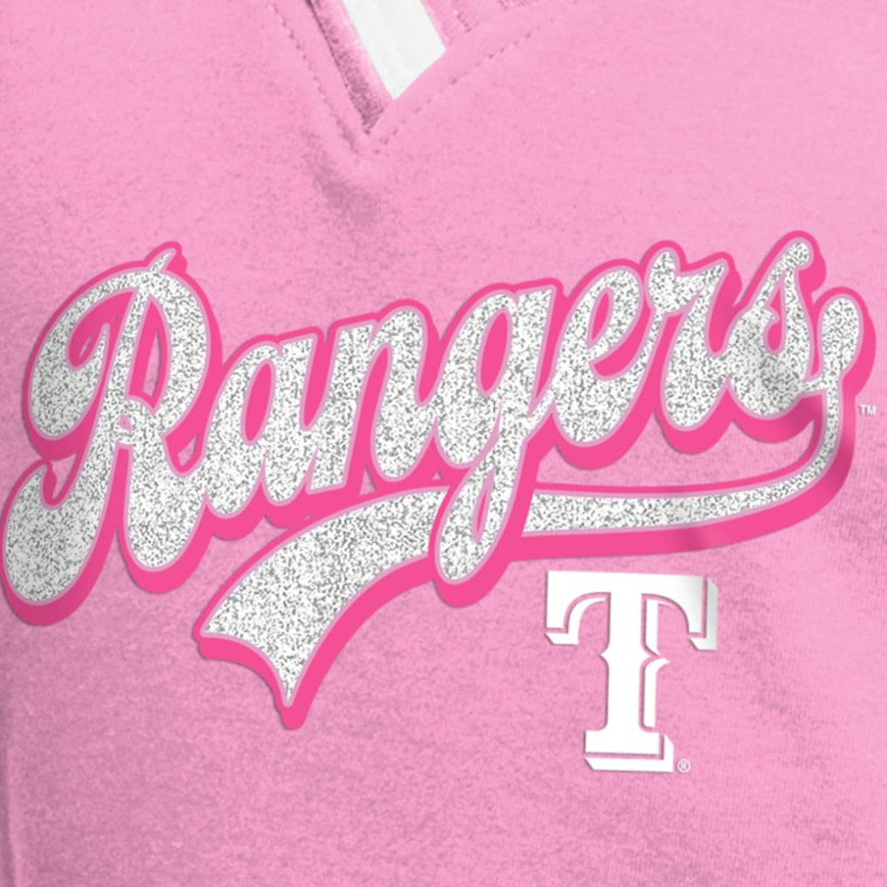 Texas Rangers Girls Youth Mommy & Me Raglan V-Neck T-Shirt - Pink | New Era