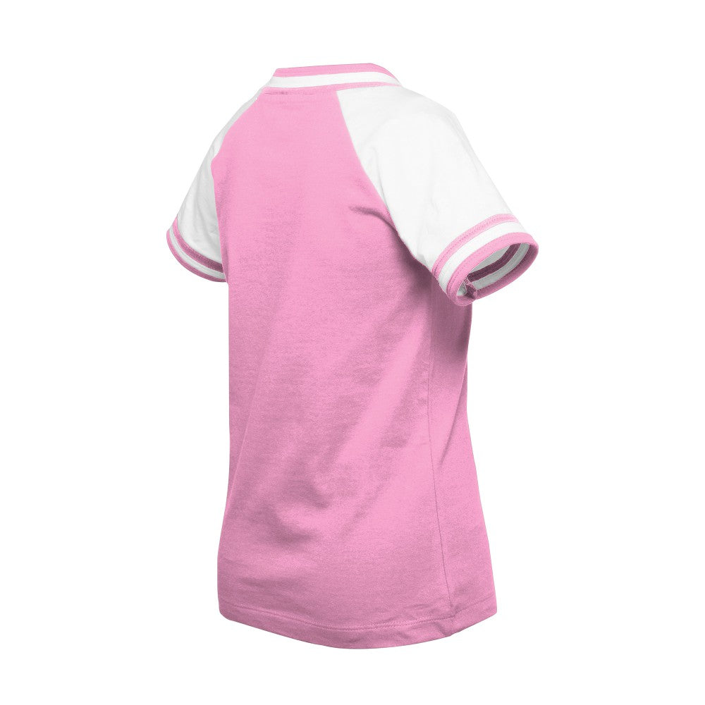 Minnesota Twins Girls Youth Mommy & Me Raglan V-Neck T-Shirt - Pink | New Era