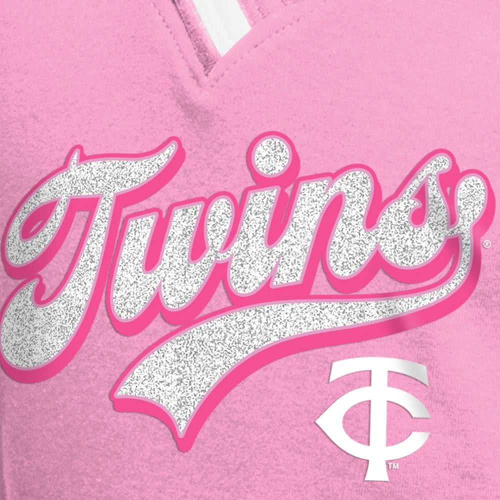 Minnesota Twins Girls Youth Mommy & Me Raglan V-Neck T-Shirt - Pink | New Era