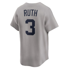 Babe Ruth New York Yankees Throwback Cooperstown Collection Limited Jersey - Gray | Nike