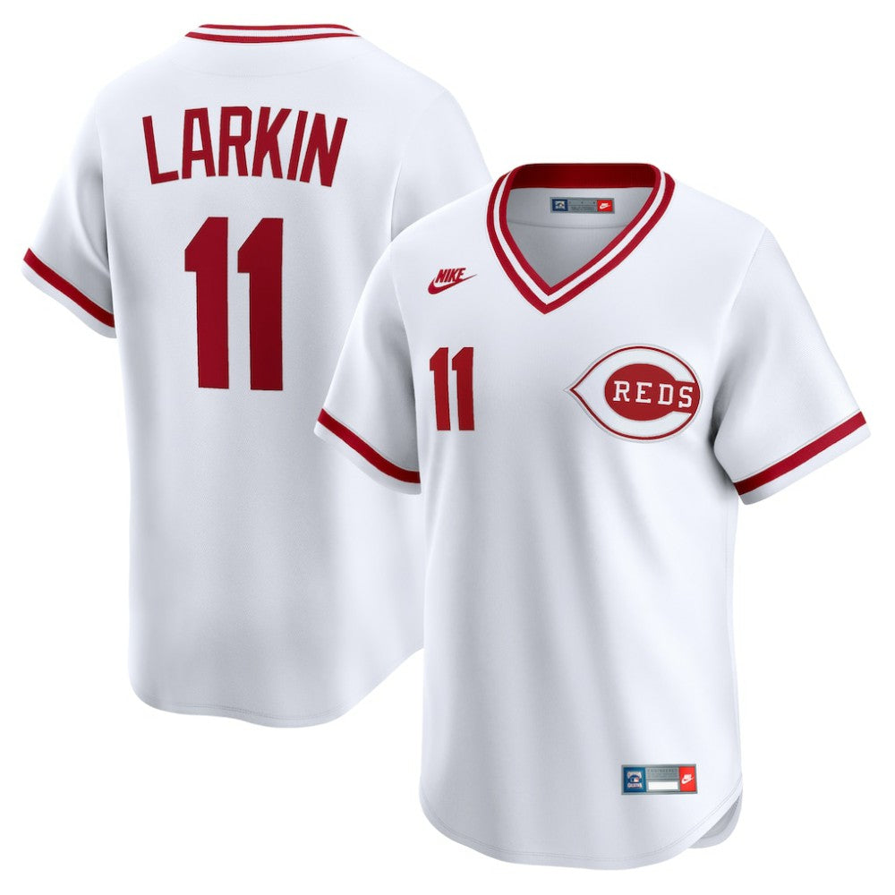 Barry Larkin Cincinnati Reds Throwback Cooperstown Collection Limited Jersey - White | Nike
