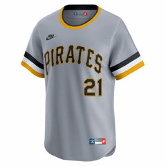 Roberto Clemente Pittsburgh Pirates Throwback Cooperstown Collection Limited Jersey - Gray | Nike