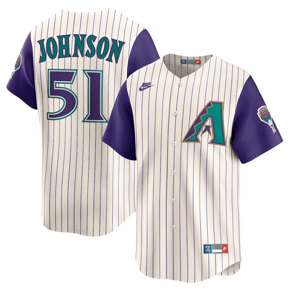 Randy Johnson Arizona Diamondbacks Throwback Cooperstown Collection Limited Jersey - Cream | Nike