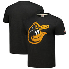 Baltimore Orioles Homage Cooperstown Collection Hand-Drawn Logo Tri-Blend T-Shirt - Black