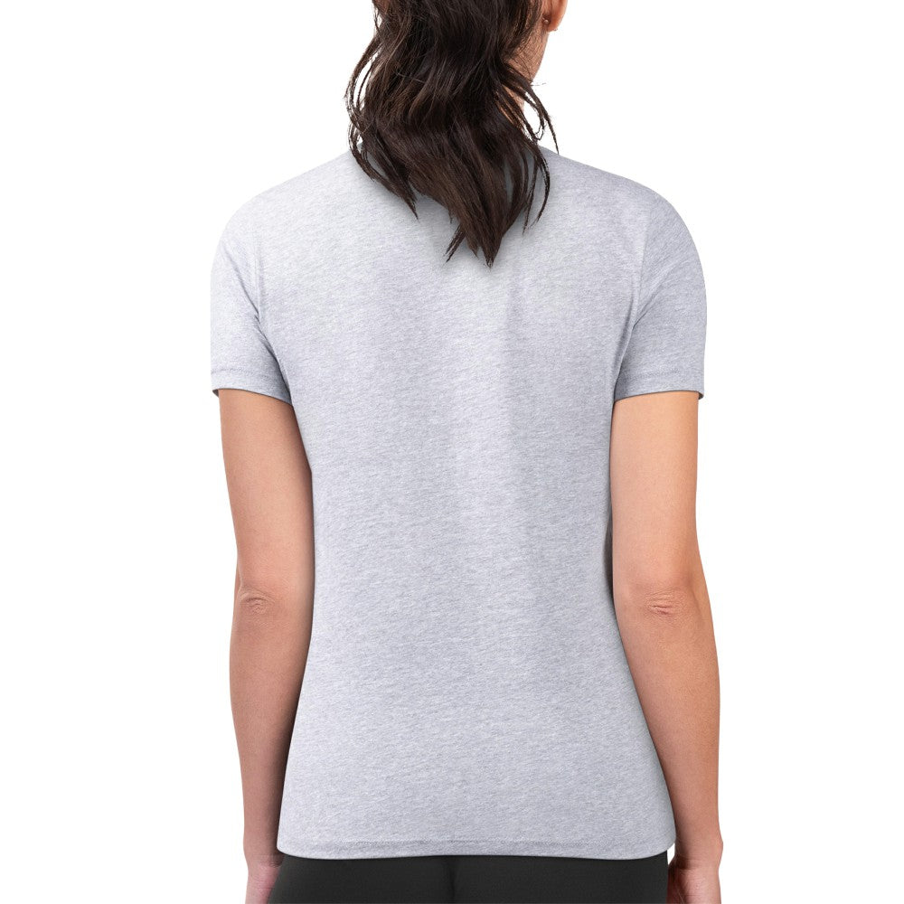 Los Angeles Angels G-III 4Her by Carl Banks Women's Super-Slim Fit Lightweight Flowers Graphic T-Shirt - Heather Gray