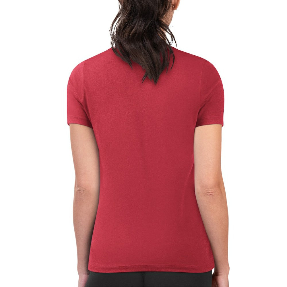 Texas Rangers G-III 4Her by Carl Banks Women's Super-Slim Fit Lightweight Flowers Graphic T-Shirt - Red