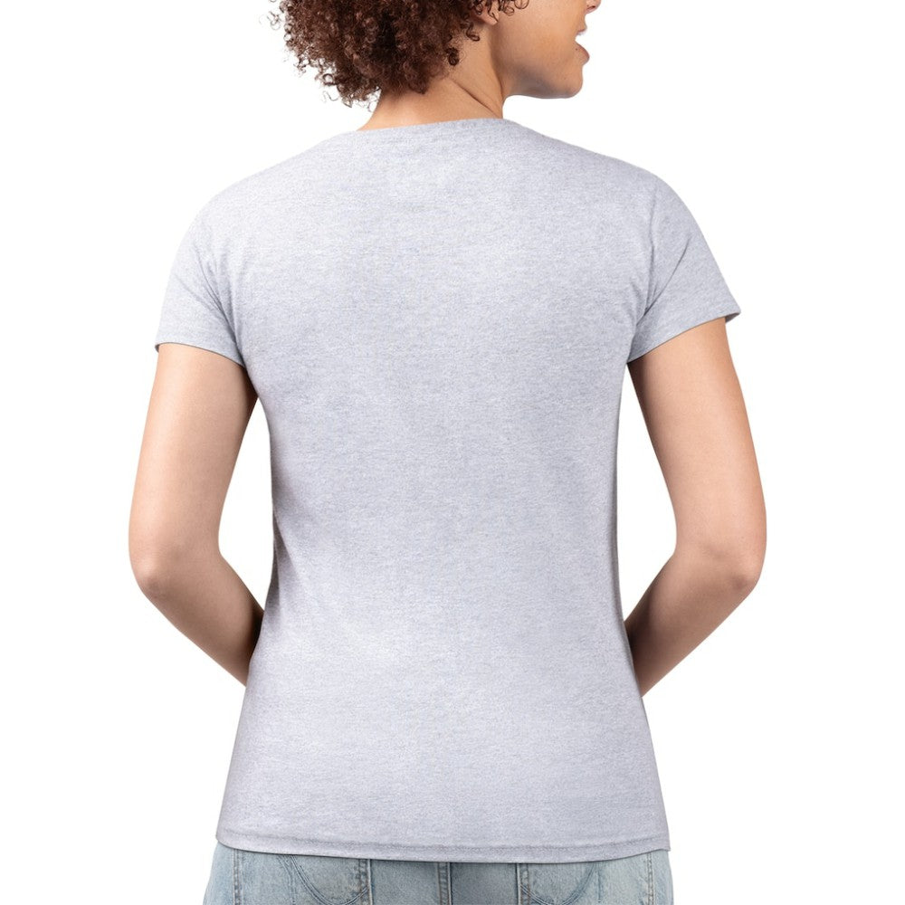 Cleveland Guardians G-III 4Her by Carl Banks Women's Super-Slim Fit Lightweight Flowers Graphic V-Neck T-Shirt - Heather Gray