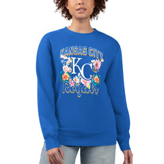 Kansas City Royals G-III 4Her by Carl Banks Women's Flowers Graphic Pullover Sweatshirt - Royal