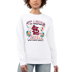 St. Louis Cardinals G-III 4Her by Carl Banks Women's Flowers Graphic Pullover Sweatshirt - White