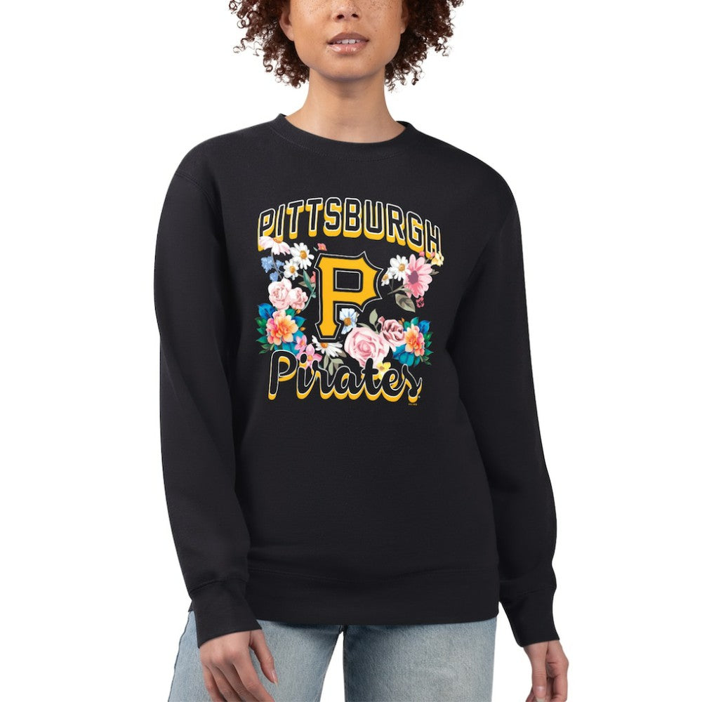 Pittsburgh Pirates G-III 4Her by Carl Banks Women's Flowers Graphic Pullover Sweatshirt - Black