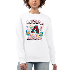 Arizona Diamondbacks G-III 4Her by Carl Banks Women's Flowers Graphic Pullover Sweatshirt - White
