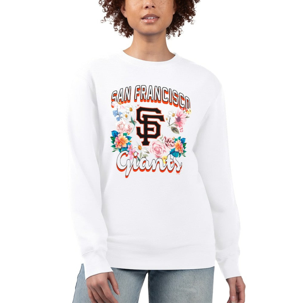 San Francisco Giants G-III 4Her by Carl Banks Women's Flowers Graphic Pullover Sweatshirt - White
