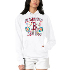 Boston Red Sox G-III 4Her by Carl Banks Women's Flowers Graphic Pullover Hoodie - White