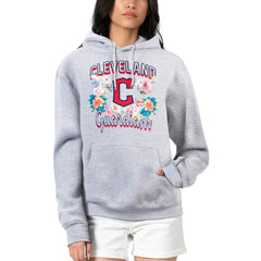 Cleveland Guardians G-III 4Her by Carl Banks Women's Flowers Graphic Pullover Hoodie - Heather Gray