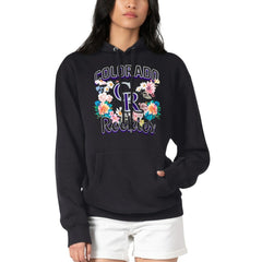 Colorado Rockies G-III 4Her by Carl Banks Women's Flowers Graphic Pullover Hoodie - Black