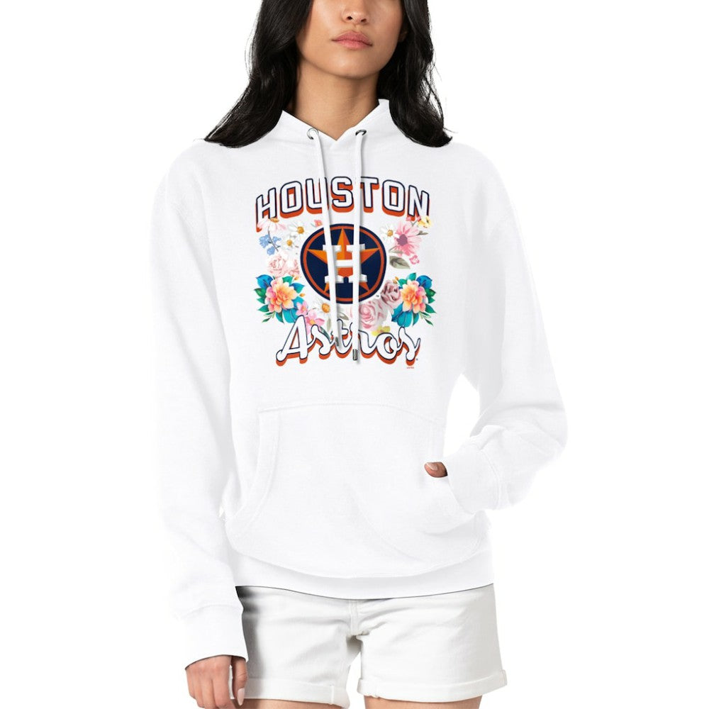 Houston Astros G-III 4Her by Carl Banks Women's Flowers Graphic Pullover Hoodie - White