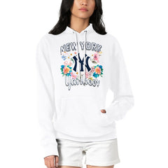New York Yankees G-III 4Her by Carl Banks Women's Flowers Graphic Pullover Hoodie - White