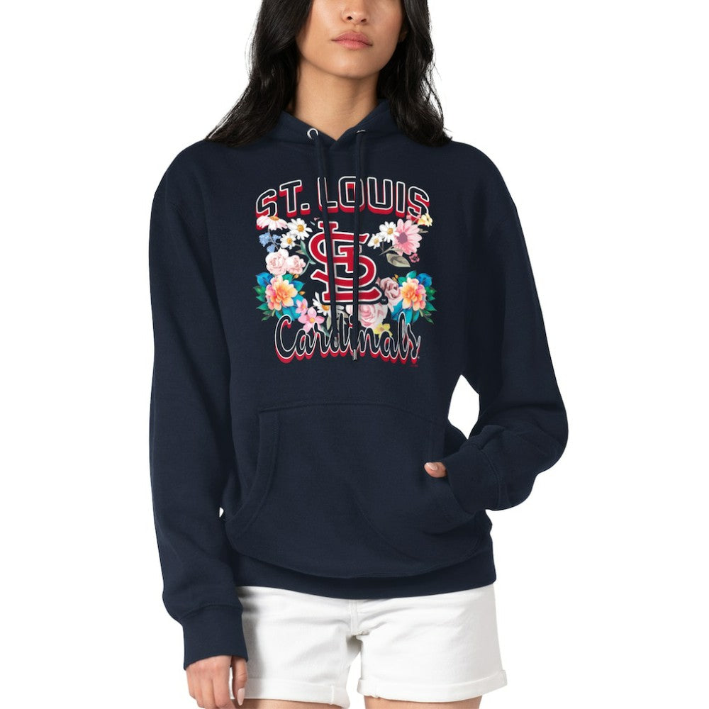 St. Louis Cardinals G-III 4Her by Carl Banks Women's Flowers Graphic Pullover Hoodie - Navy