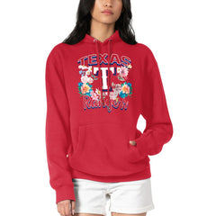 Texas Rangers G-III 4Her by Carl Banks Women's Flowers Graphic Pullover Hoodie - Red