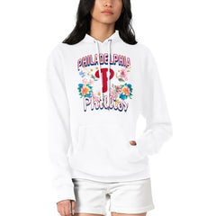 Philadelphia Phillies G-III 4Her by Carl Banks Women's Flowers Graphic Pullover Hoodie - White