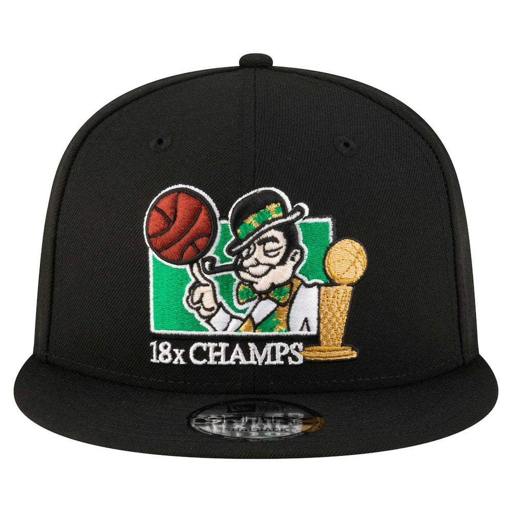 Boston Celtics Lucky 18x Champs 9FIFTY Snapback Hat - Black | New Era shop