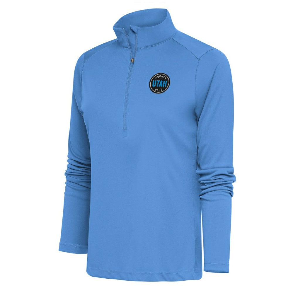 Utah Mammoth Antigua Women's Tribute Half-Zip Pullover Top Light Blue